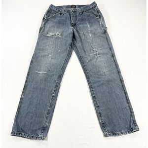 Lee Mens Carpenter Jeans 32x31 Distressed Blue Denim Workwear Grunge Thrashed 2